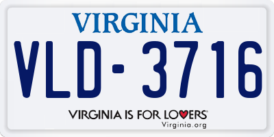 VA license plate VLD3716