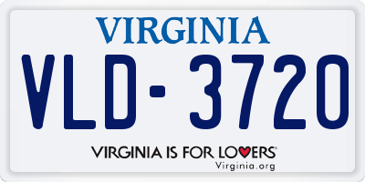 VA license plate VLD3720
