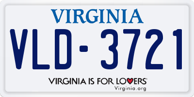 VA license plate VLD3721