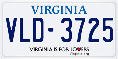 VA license plate VLD3725
