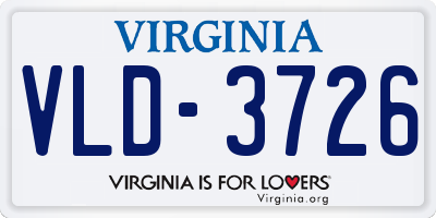 VA license plate VLD3726