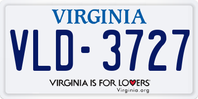 VA license plate VLD3727