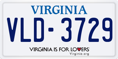 VA license plate VLD3729