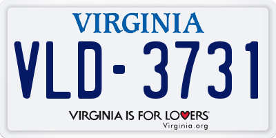 VA license plate VLD3731