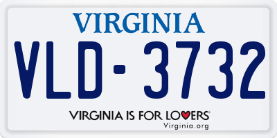 VA license plate VLD3732
