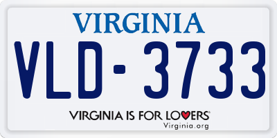 VA license plate VLD3733