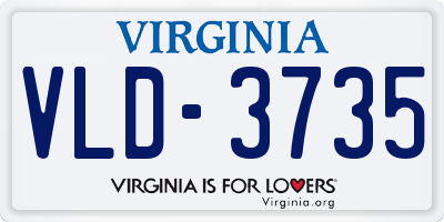 VA license plate VLD3735
