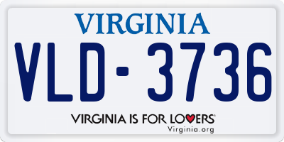 VA license plate VLD3736