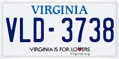 VA license plate VLD3738