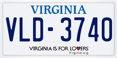 VA license plate VLD3740