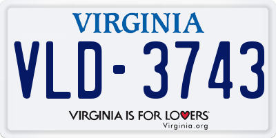 VA license plate VLD3743