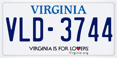 VA license plate VLD3744