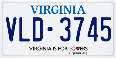 VA license plate VLD3745