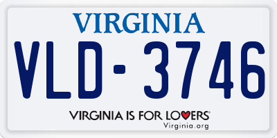 VA license plate VLD3746