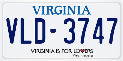 VA license plate VLD3747