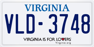VA license plate VLD3748