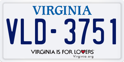 VA license plate VLD3751