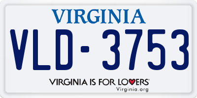 VA license plate VLD3753