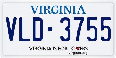 VA license plate VLD3755