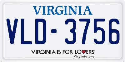 VA license plate VLD3756