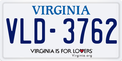 VA license plate VLD3762