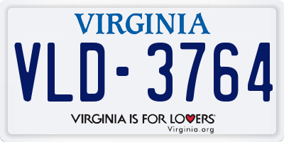 VA license plate VLD3764
