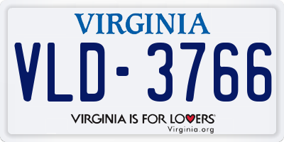 VA license plate VLD3766