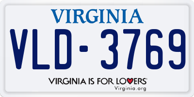 VA license plate VLD3769