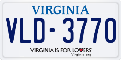 VA license plate VLD3770