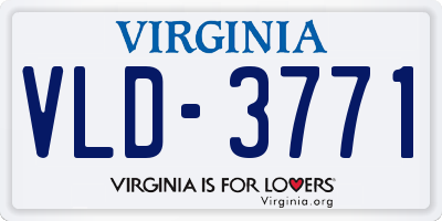 VA license plate VLD3771