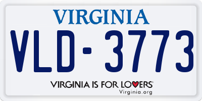 VA license plate VLD3773