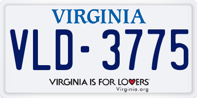 VA license plate VLD3775