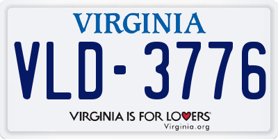 VA license plate VLD3776