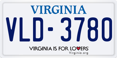 VA license plate VLD3780