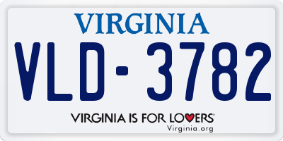 VA license plate VLD3782