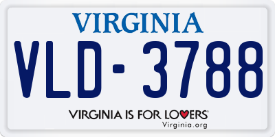VA license plate VLD3788