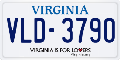 VA license plate VLD3790