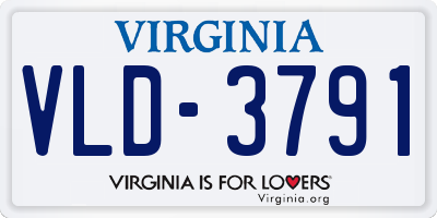 VA license plate VLD3791