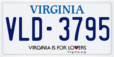 VA license plate VLD3795