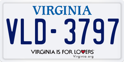 VA license plate VLD3797