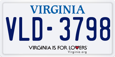 VA license plate VLD3798