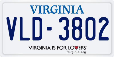 VA license plate VLD3802