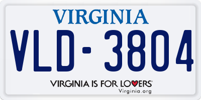 VA license plate VLD3804