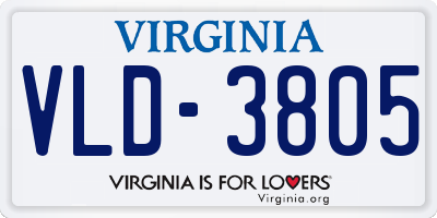 VA license plate VLD3805