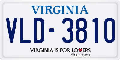 VA license plate VLD3810