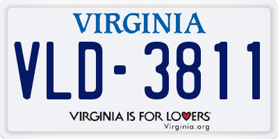 VA license plate VLD3811