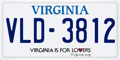 VA license plate VLD3812