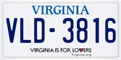 VA license plate VLD3816