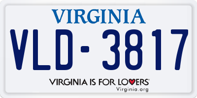 VA license plate VLD3817