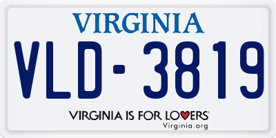 VA license plate VLD3819